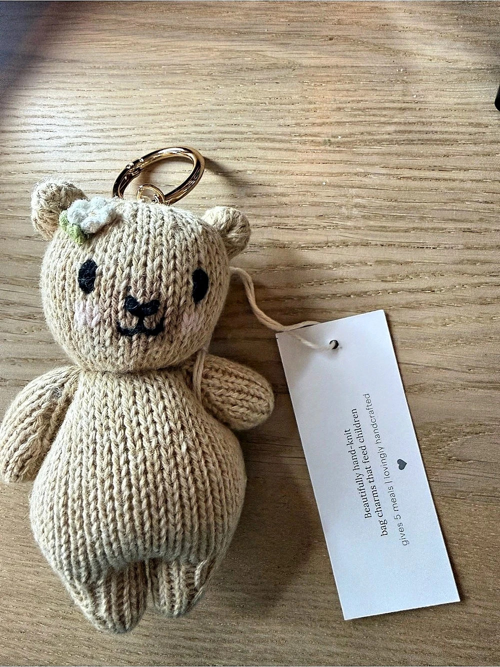 cuddle+kind Baby Animal Bag Charm Cream
